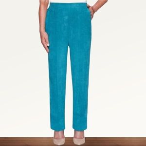 Alfred Dunner Teal Straight Leg Pants